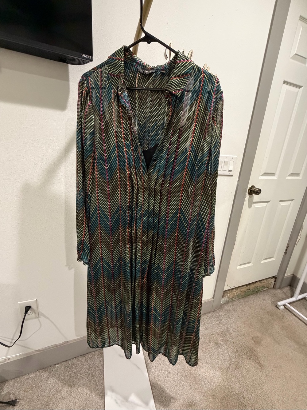 Ted Baker Saphy Long sleeve metallic Geo shirt Dress